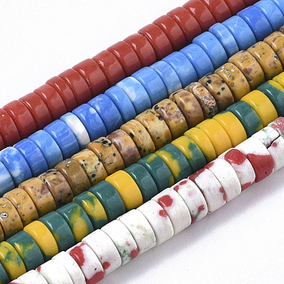 Synthetic Turquoise Beads Strands, Dyed, Heishi Beads, Disc