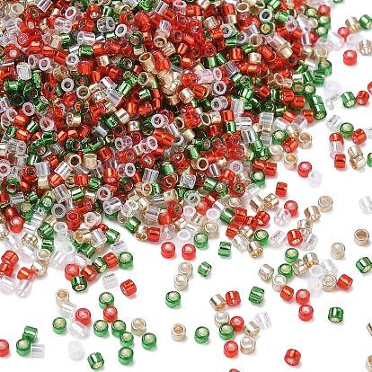 4 рождественские цвета 11/0 стеклянные бусины, цилиндр
