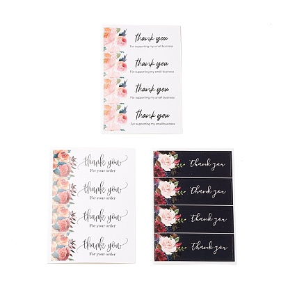 Rectangle with Word Thank You Paper Stickers, Self Adhesive Sticker Labels, for Envelopes, Bubble Mailers and Bags