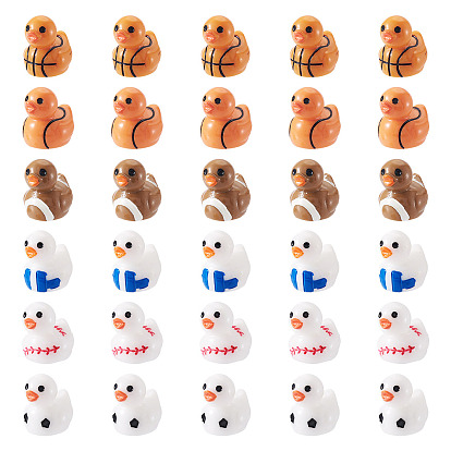 30шт. 6цвета непрозрачные смоляные уточки для демонстрации декоративных элементов, украшения для рабочего стола в автомобиле или домашнем офисе