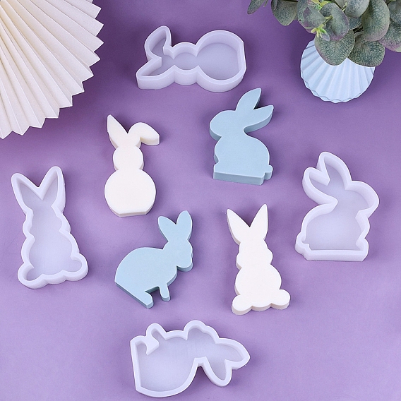 Силиконовые формы для кроликов, формы для украшения, формы для литья гипсовой смолы