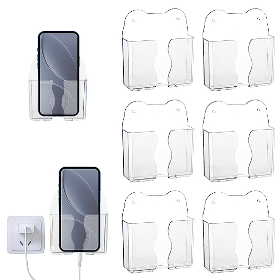 Пластиковые держатели для мобильных телефонов из ПЭТ, прямоугольные, с железом, золотые