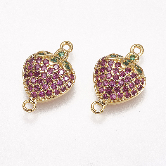 Латунные микро проложить кубических ссылки циркония, клубника, красочный