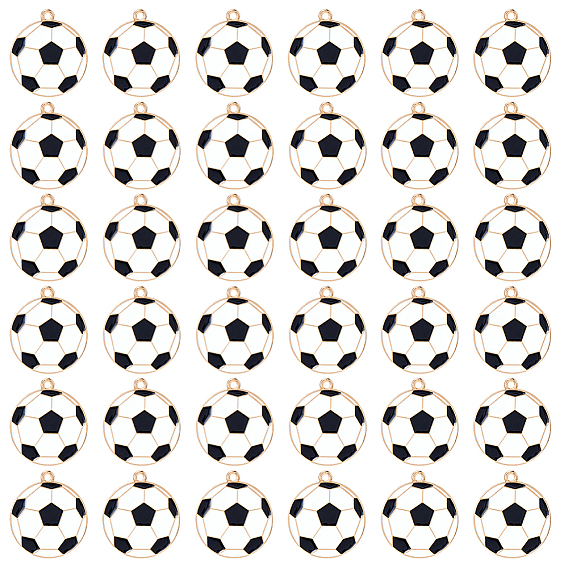 40 шт. Подвески из сплава эмали, без свинца и без кадмия, золотые, футбольное очарование