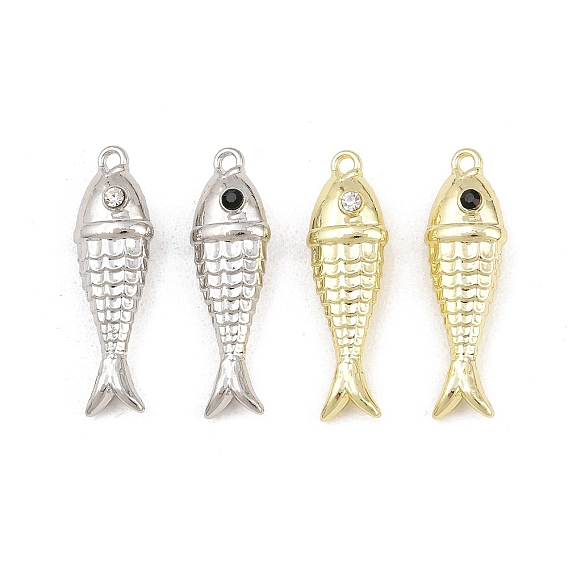 Alliage avec pendentifs en strass, charmes de poissons, crémaillère plaquage