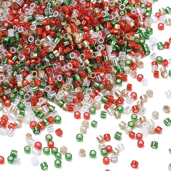 4 рождественские цвета 11/0 стеклянные бусины, цилиндр