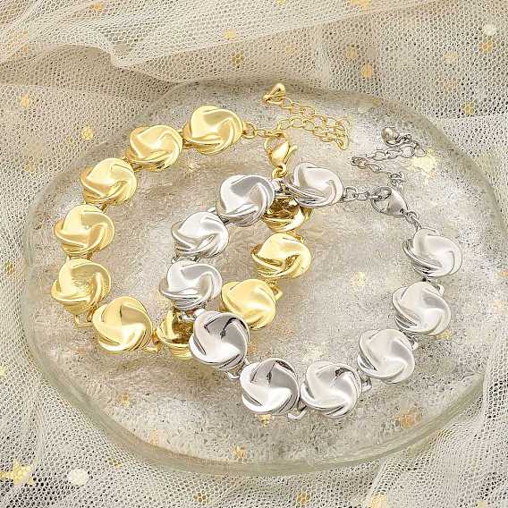 Латунные плоские круглые звенья браслеты для женщин