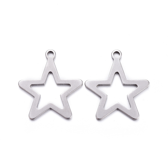 Pendentifs en acier inoxydable, découper, étoiles