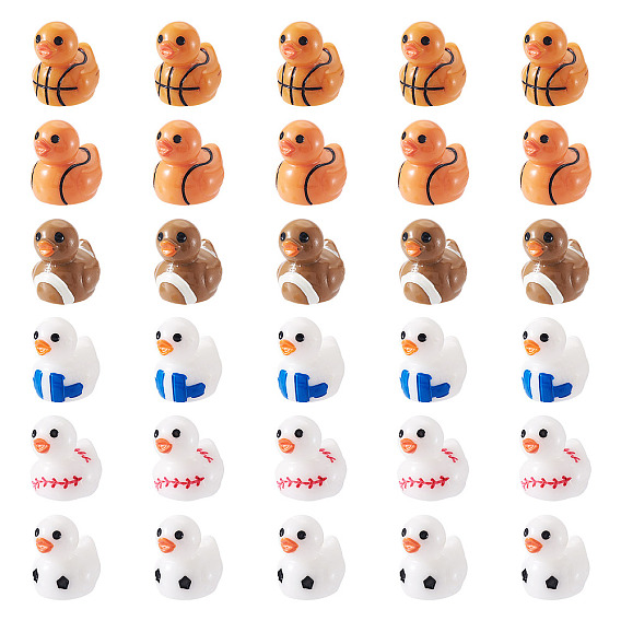 30шт. 6цвета непрозрачные смоляные уточки для демонстрации декоративных элементов, украшения для рабочего стола в автомобиле или домашнем офисе