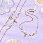 304 Stainless Steel Sea Animals Pendant Satellite Chain Necklaces with Synthetic Turquoise and Natural Amazonite Heishi Beads, Mixed Shapes