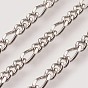 Ion Plating(IP) Handmade 304 Stainless Steel Figaro Chains, Unwelded, with Spool