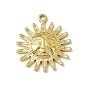 304 Stainless Steel Pendants, Sun with Human Face Charm