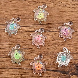 Transparent Resin Pendants, Turtles Charms