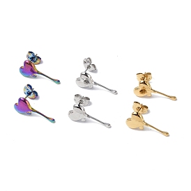 304 Stainless Steel Melting Heart Stud Earrings for Women