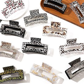 Rectangle Printed Plastic Claw Hair Clips, Hair Accessories for Women & Girls