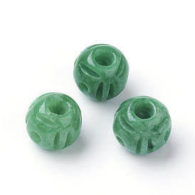 Natürliche jade buddhistische Perlen, 3 Loch Guru Perlen, T-Perlen gebohrt, gefärbt, Runde