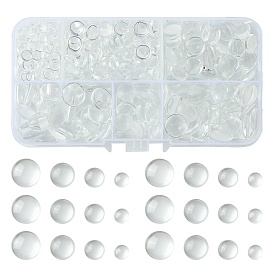 400Pcs Transparent Glass Cabochons, Clear Dome Cabochon for Cameo Photo Pendants Jewelry Making