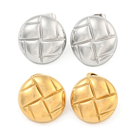 Плоские круглые 304 из нержавеющей стали шпильки уха, серьги-гвоздики для женщин