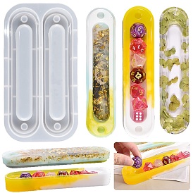 DIY Oval Dice Storage Box Food-grade Silicone Molds, Resin Casting Molds, For UV Resin, Epoxy Resin Craft Making