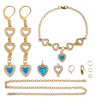 DIY Earring Making, with Brass Micro Pave Cubic Zirconia Charms, Brass Leverback Earring Findings and Lobster Claw Clasps