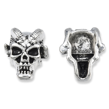 Tibetan Style Alloy Beads, Cadmium Free & Lead Free, Skull
