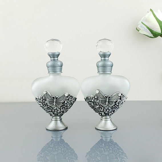 Ретро сердце пустой стеклянный флакон для духов, для эфирных масел для ароматерапии лабораторный химический, многоразовая бутылка