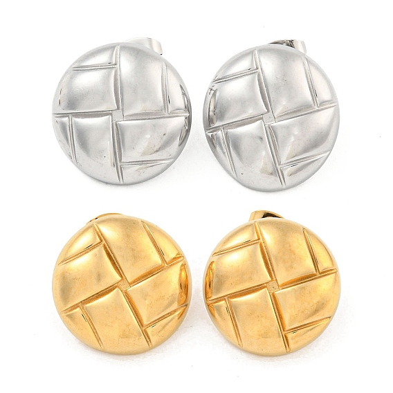 Плоские круглые 304 из нержавеющей стали шпильки уха, серьги-гвоздики для женщин