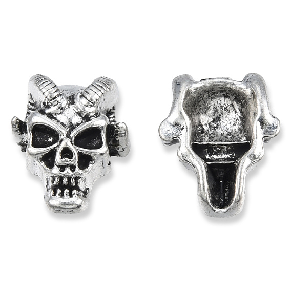 Tibetan Style Alloy Beads, Cadmium Free & Lead Free, Skull
