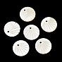 Natural Yellow Shell Pendants, Sunburst Disc Charm