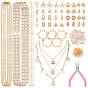 DIY Jewelry Making Kit, include Electroplate Alloy & ABS Imitation Pearl Pendants, Natural Spiral Shell Beads, ABS Plastic Imitation Pearl Charms, Brass Cable Chain Necklaces, Brass Paperclip Chains
