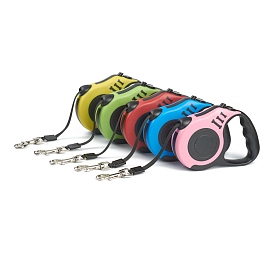 16.5FT(5M) Strong Nylon Retractable Dog Leash, with Plastic Anti-Slip Handle and Alloy Clasps, for Small Medium Dogs