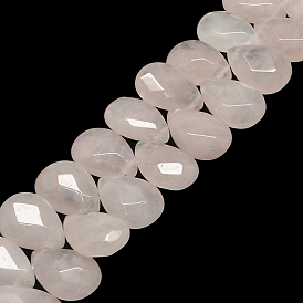Faceted Teardrop Natural Rose Quartz Bead Strands