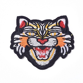 Computerized Embroidery Cloth Iron on/Sew on Patches, Costume Accessories, Appliques, Tiger