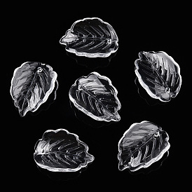 Прозрачные стеклянные бусины-лепестки, клубничный лист