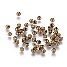 Iron Spacer Beads, Round, 4mm, Hole: 1.5mm
