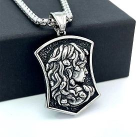 Мифические греческие 304 готические подвески-ожерелья из нержавеющей стали с изображением Медузы для мужчин и женщин, модные украшения