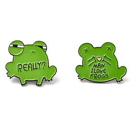 Frog with Word Enamel Pin, Electrophoresis Black Alloy Animal Brooch for Clothes Backpack