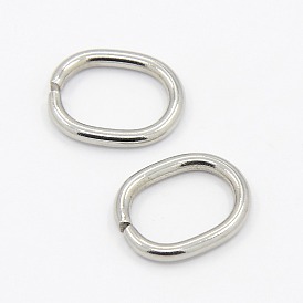 201 de acero inoxidable anillos del salto abierto, oval, 13.5x11x1.5 mm, agujero: 10x7 mm