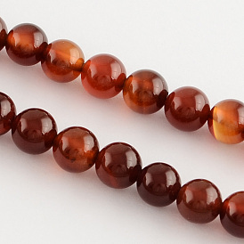 Natural Agate Round Bead Strands, Dyed