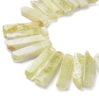 Natural Lemon Quartz Beads Strands, Top Drilled Beads, Rectangle