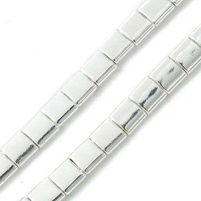 Гальванические нити из синтетических немагнитных гематитовых бусин, квадратный, 2-луночное