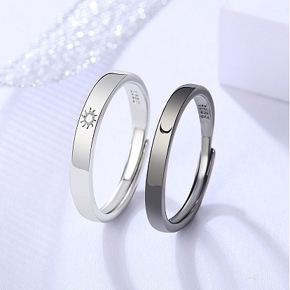 Регулируемые кольца для пальцев из сплава, луна/солнце