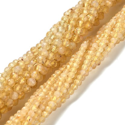 Нагретые нити из натуральных цитриновых бусин, граненые, круглые