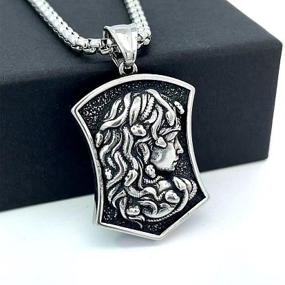 Мифические греческие 304 готические подвески-ожерелья из нержавеющей стали с изображением Медузы для мужчин и женщин, модные украшения