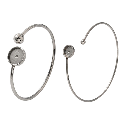 304 заготовки для браслетов из нержавеющей стали с круглым подносом