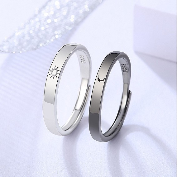 Регулируемые кольца для пальцев из сплава, луна/солнце