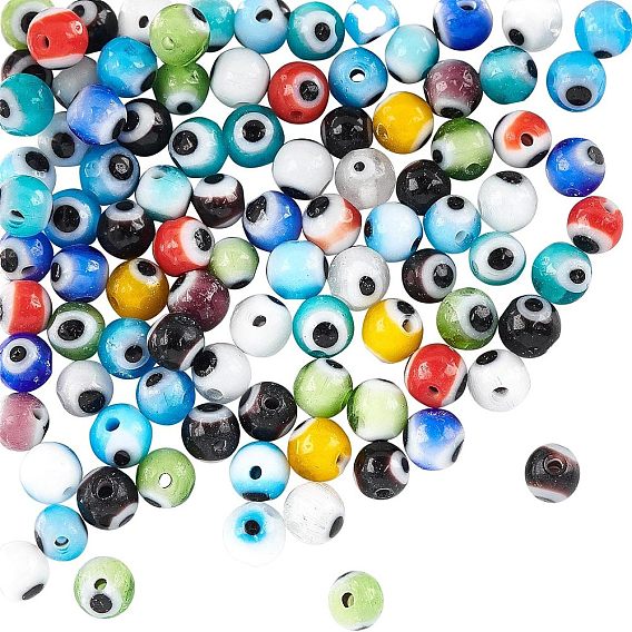 Ручной работы сглаза Lampwork круглые бусины