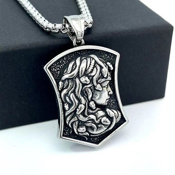 Мифические греческие 304 готические подвески-ожерелья из нержавеющей стали с изображением Медузы для мужчин и женщин, модные украшения