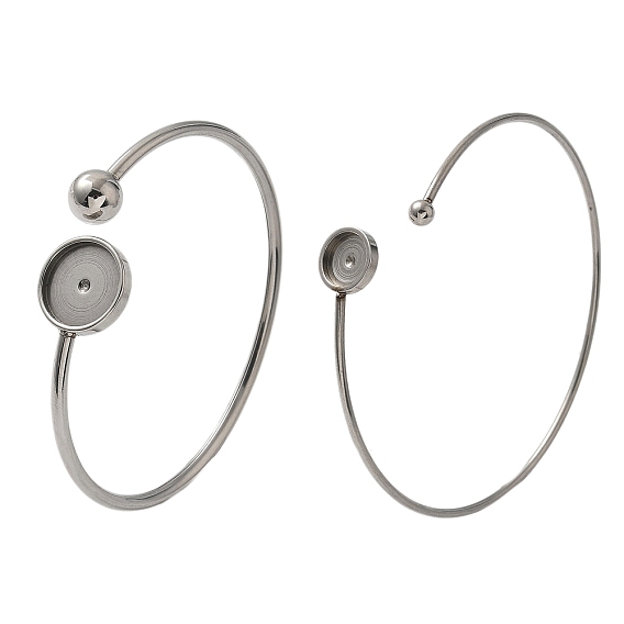 304 заготовки для браслетов из нержавеющей стали с круглым подносом