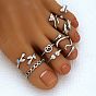 Кольца-манжеты для пальцев ног из сплава, лист сердце бабочка, разнообразные